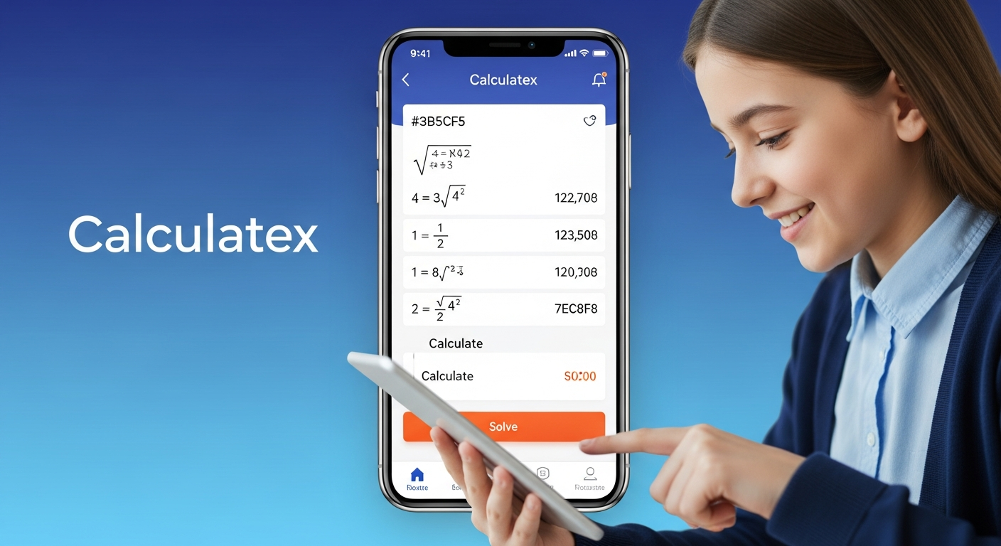 Calculatex AI math tutoring interface showing a guided conversation ...