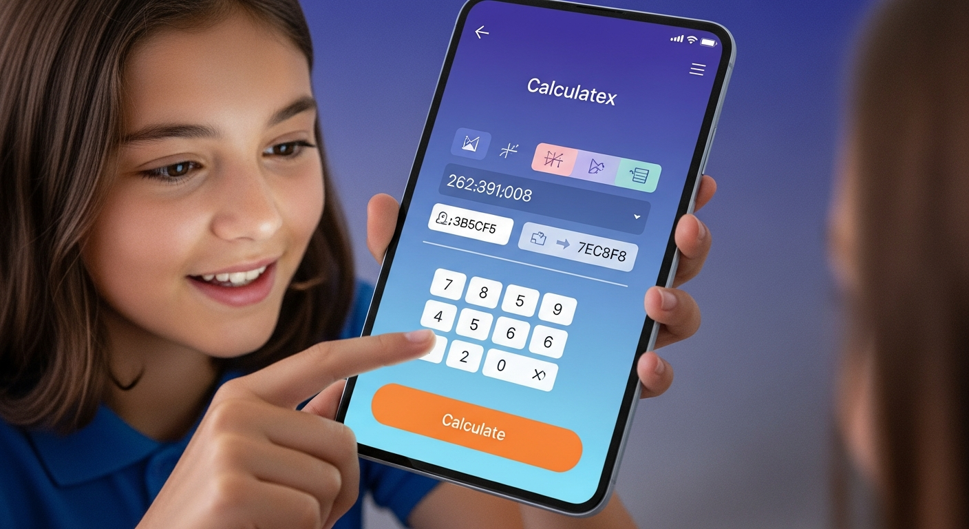Calculatex app showing calculus derivative problem with guided step-by ...
