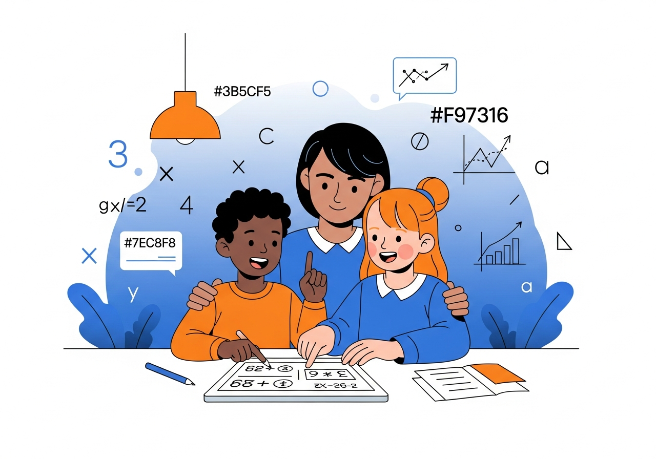 Homework Math Par Net Parent and child sharing a math success moment at the kitchen table ...