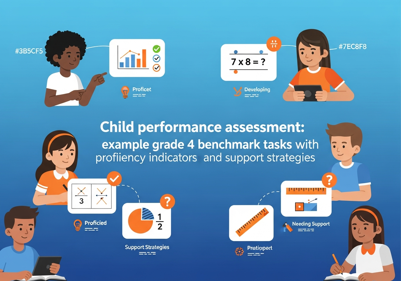 Child performance assessment: grade 4 benchmark tasks shown with ...